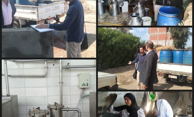 تحرير ٣٢ محضر وإعدام ٧٠ لتر ألبان و ٦٣٤ كجم جبنة منتهية الصلاحية خلال حملات رقابية على مراكز تجميع الألبان بالبحيرة